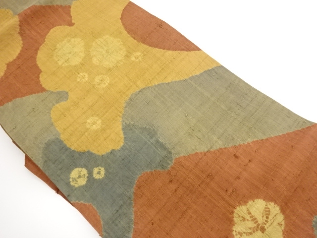 JAPANESE NAGOYA OBI / TSUMUGI / ABSTRACT FLOWERS